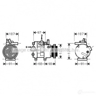 Компрессор кондиционера PRASCO hyk215 18KP JXE 2590285 4045385158034