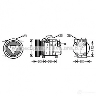 Компрессор кондиционера PRASCO 4045385074297 2597842 VJE50 P mzk202