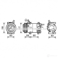 Компрессор кондиционера PRASCO hyk323 4045385190720 Hyundai i20 (PB, PBT) 1 Хэтчбек 1.2 86 л.с. 2012 – 2015 SF1TF S