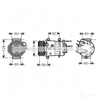 Компрессор кондиционера PRASCO 4045385101603 L0 RKK Citroen C5 3 (RD, PF3) Седан 2.0 16V 140 л.с. 2008 – наст. время pek320