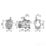 Компрессор кондиционера PRASCO 2590317 T2 YIXZ 4045385189137 hyk320