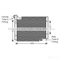 Радиатор кондиционера PRASCO 4045385011667 V66Q AY je5004 Jeep Cherokee (XJ) 2 1983 – 2001