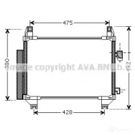 Радиатор кондиционера PRASCO toa5407d NTITE Toyota Vitz (XP90) 2 Хэтчбек 1.4 D 4D (NLP90) 90 л.с. 2005 – 2025 TY3 25C002