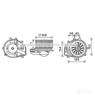 Моторчик печки, вентилятора PRASCO 4045385227781 vn8353 5UE 459 Skoda Superb (3U4) 1 Седан 1.9 TDI 115 л.с. 2007 – 2008