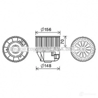 Моторчик печки, вентилятора PRASCO fd8633 4045385219414 RGS8 6QY Ford Focus 3 (CB8) Хэтчбек 2.0 Ti GDi 170 л.с. 2011 – 2024