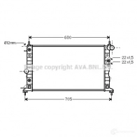 Радиатор охлаждения двигателя PRASCO ola2220 OP 052R003 Opel Vectra (B) 2 Универсал 1.8 i 16V (F35) 116 л.с. 1996 – 2000 9W6RM
