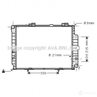 Радиатор охлаждения двигателя PRASCO ME035R 013 Mercedes E-Class (W210) 2 Седан 3.0 E 300 Turbo D (225) 177 л.с. 1996 – 1999 VUE3N msa2228