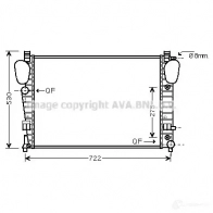 Радиатор охлаждения двигателя PRASCO 2TC7 T vw2245 4045385069477 Volkswagen Transporter (T4) 4 Фургон 2.5 TDI 151 л.с. 2000 – 2003