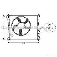 Радиатор охлаждения двигателя PRASCO MFO21 AD3 02R001 aia2213 Audi A2 (8Z) 1 2000 – 2005