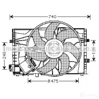 Вентилятор радиатора PRASCO ms7507 B6 FK2E 2596078 4045385089291