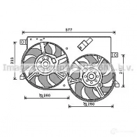 Вентилятор радиатора PRASCO ft7570 Fiat Palio (178) 1 Хэтчбек 1.3 JTD Multijet 69 л.с. 2003 – 2025 1W4 7T 4045385167333