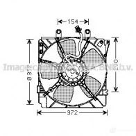 Вентилятор радиатора PRASCO Mazda 626 (GE) 4 Хэтчбек 1.8 90 л.с. 1994 – 1997 B1END7 U mz7512 4045385089789