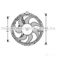 Вентилятор радиатора PRASCO UBS8HF FT42 0F001 Fiat Stilo (192) 1 2001 – 2010 ft7539