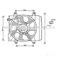 Вентилятор радиатора PRASCO ka7520 4045385158454 JBO I3A Kia Picanto