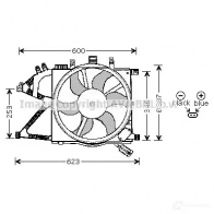 Вентилятор радиатора PRASCO 2598322 OP0 30F001 ol7506 3W59U07