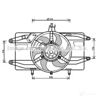 Вентилятор радиатора PRASCO ft7556 FT908F 002 M9Y1T45 Fiat Doblo (223) 1 Фургон 1.2 (223ZxA1A) 65 л.с. 2001 – 2024