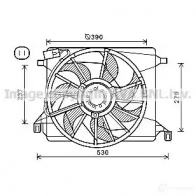 Вентилятор радиатора PRASCO IZCJT7F fd7560 FD715F00 2 Ford C-Max 1 (CB3, DM2) Минивэн 1.6 Duratec 100 л.с. 2007 – 2010