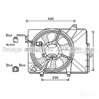 Вентилятор радиатора PRASCO 4045385170012 hy7532 2AIPD 5B Hyundai Getz (TB) 1 Хэтчбек 1.4 i 97 л.с. 2005 – 2010