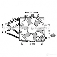 Вентилятор радиатора PRASCO A1PBQC Opel Combo (C) 2 Минивэн 1.3 CDTI 16V 75 л.с. 2005 – 2011 ol7521 OP030 F004
