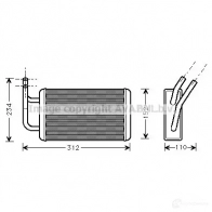 Радиатор печки, теплообменник PRASCO FD908 H001 2584463 QFQ67 fda6215