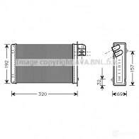 Радиатор печки, теплообменник PRASCO R 7KCCZ 4045385007882 cr6026 2579301