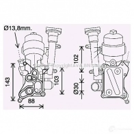 Масляный радиатор двигателя PRASCO 4045385220359 Fiat Punto (188) 2 Хэтчбек 1.3 JTD 16V 70 л.с. 2003 – 2012 8W GTVV ol3686h