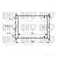 Радиатор охлаждения двигателя QUINTON HAZELL Renault Laguna (B56) 1 Хэтчбек JX W2P qer1304 5016593370593