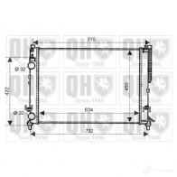 Радиатор охлаждения двигателя QUINTON HAZELL 5016594017626 qer1983 GRI6 OZ Renault Laguna (K56) 1 Универсал 1.8 (K56Z) 94 л.с. 1995 – 2001