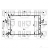 Радиатор охлаждения двигателя QUINTON HAZELL DO D0L 5016594018890 Opel Corsa (C) 3 Хэтчбек 1.7 DTI (F08. F68) 75 л.с. 2000 – 2009 qer2023