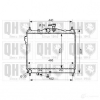 Радиатор охлаждения двигателя QUINTON HAZELL qer2200 CD7 A1 Hyundai Getz (TB) 1 Хэтчбек 1.5 i 99 л.с. 2002 – 2005 5050438007121