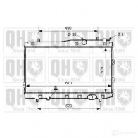 Радиатор охлаждения двигателя QUINTON HAZELL Kia Cerato (LD) 1 Седан 2.0 CRDi 112 л.с. 2004 – 2006 5050438134094 P GTK48Q qer2420