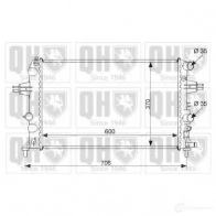 Радиатор охлаждения двигателя QUINTON HAZELL 05S7O PC Opel Astra (G) 2 Кабриолет 1.6 (F67) 103 л.с. 2003 – 2005 qer2459 5050438134483