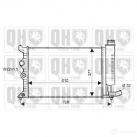 Радиатор охлаждения двигателя QUINTON HAZELL J0M V1T5 5016594019194 Peugeot 406 1 (8E, 8F) Универсал 1.8 16V 110 л.с. 1996 – 2000 qer2053