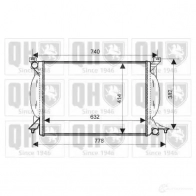 Радиатор охлаждения двигателя QUINTON HAZELL 9GL6 S qer2338 Audi A4 (B7) 3 Седан 2.5 Tdi 163 л.с. 2004 – 2006 5050438008500