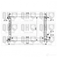 Радиатор охлаждения двигателя QUINTON HAZELL Ford Fiesta 4 (DX, JA, JB) Хэтчбек 1.2 5 i 16V 75 л.с. 1995 – 2002 5016593551350 155 1NR qer1631