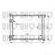 Радиатор охлаждения двигателя QUINTON HAZELL 5016593397767 L W7GT Renault Safrane 2 (B54) 1996 – 2000 qer1537