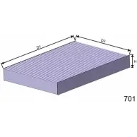 Салонный фильтр MISFAT HB266C 3399367 249O EB2 NKWV8I6
