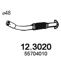 Выхлопная труба глушителя ASSO LJ QTH Fiat Punto Evo (199) 3 Хэтчбек 1.3 D Multijet 90 л.с. 2009 – наст. время 12.3020