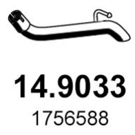 Выхлопная труба глушителя ASSO Ford C-Max 2 (CB7, CEU) Гранд Минивэн 1.6 TDCi 115 л.с. 2010 – наст. время 14.9033 6HX0 BW0