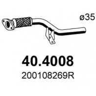Выхлопная труба глушителя ASSO 40.4008 Renault Clio (KH) 4 Универсал 0.9 TCe 75 (KHNP) 76 л.с. 2018 – наст. время P9 N1SG
