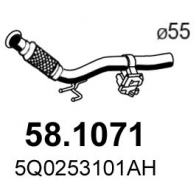 Выхлопная труба глушителя ASSO Volkswagen Golf 7 (5G1, BQ1, BE2) Хэтчбек 2.0 TDI 143 л.с. 2012 – наст. время OI1Q B4 58.1071