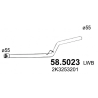 Выхлопная труба глушителя ASSO 58.5023 Z 3906 Volkswagen Caddy (SAB, SAJ) 4 Минивен 2.0 TDI 140 л.с. 2015 – 2024