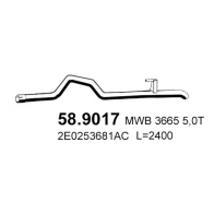 Выхлопная труба глушителя ASSO NM YRQ Mercedes Sprinter (906) 2 Фургон 3.0 (5T) 519 CDI / BlueTEC 4x4 (9053. 9055. 9057) 190 л.с. 2009 – наст. время 58.9017