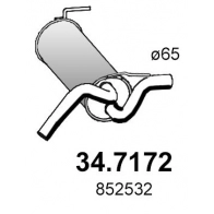 Глушитель ASSO 34.7172 Opel Astra (J) 4 Седан 1.6 CDTi (69) 136 л.с. 2014 – наст. время BH4G1 L