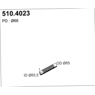 Гофра глушителя ASSO I59S T 9448288 510.4023