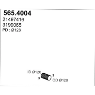 Гофра глушителя ASSO 565.4004 PO91 D 9453784