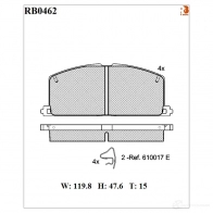 Дисковые тормозные колодки R BRAKE 20 870 RB0462 21294 Toyota Tercel (L50) 5 Седан 1.5 D (NL50) 54 л.с. 1994 – 1999