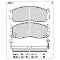 Дисковые тормозные колодки R BRAKE 21648 RB0771 4388603 21 647