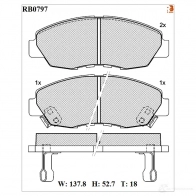 Дисковые тормозные колодки R BRAKE 21498 4388630 2149 7 RB0797