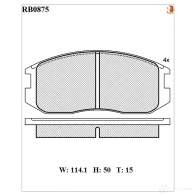 Дисковые тормозные колодки R BRAKE RB0875 21 650 D535-7417 Mitsubishi Lancer 6 (C6, C7) Хэтчбек 2.0 D (C67A) 68 л.с. 1992 – 1993